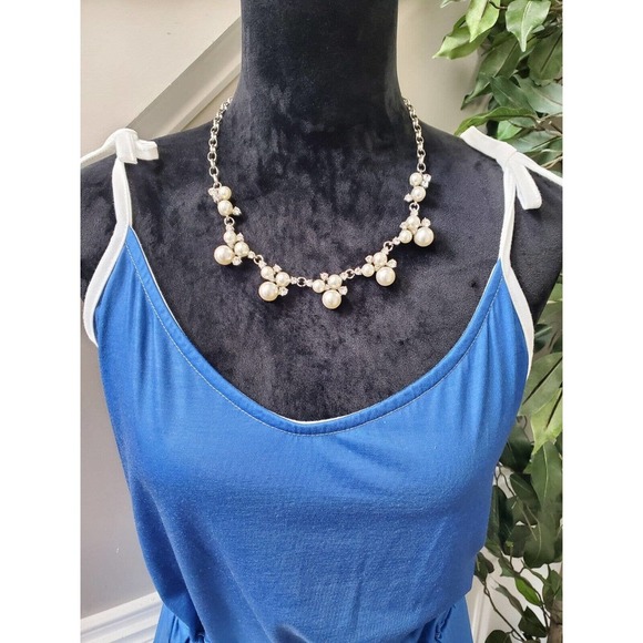 SHEIN Women's Blue Polyester V-Neck Strappy Short Casual Dress Size Medium - Picture 2 of 9